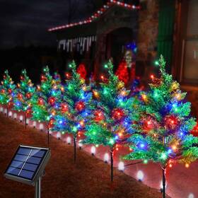 Windpnn 749877693280 Inch Upgraded 6-pack 120 Led Solar Christmas Garden Stake Lights Outdoor Waterpr