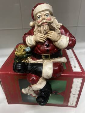 Windsor Collection 033911244126 Vintage 1993 Christmas Santa Smoking Pipe Stocking Hanger