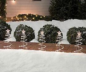 Winter Wonder Clear Spiral Christmas Tree Pathway Markers Five Trees Included