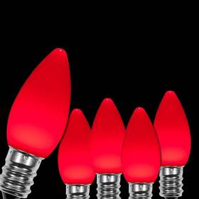 25-pa Wintergreen Lighting 313100580533 Opticore C7 Led Red Smooth/opaque Shatter-resistant Christmas Light Bulbs