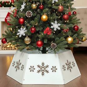 Wkhomedeco 705982091496 28 Inch Cutout Snowflake Christmas Tree Collar Metal Collars For