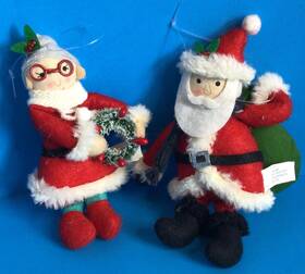 Wondershop 042738029694 2 Target Mini Mr And Mrs Santa Claus Christmas Tree Ornaments Plush Set