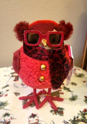 Wondershop 042738038757 Target Featherly Friends Bird Ruby Christmas 2023 Red Leopard Scarf And Sunglasses