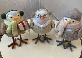 Wondershop 042738040590 Target Featherly Friends 3 Mini Fabric Birds Bright Christmas 2024