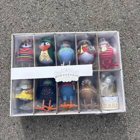 Wondershop 042738044093 10pc Featherly Friends 2025 Anniversary Collection Christmas Bird Set