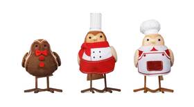 Wondershop 042738044291 4.25 Inch 3pk Christmas Featherly Friends Decor Cocoa And Candy Cane -