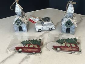 051-05-0040 Wondershop Tin Church Ornament Silver Metal Galvanized 5 Inch Christmas Rustic White Car Extras