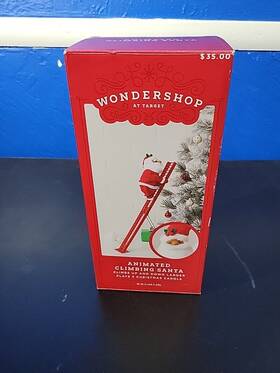 Wondershop 051053372392 Animated Climbing Santa Up And Down Ladder Playing Christmas Carol