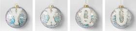 051090906r00 Wondershop Christmas Monogram Plastic Tinsel Ball Ornament A B C D E F G H I J K L M N O P