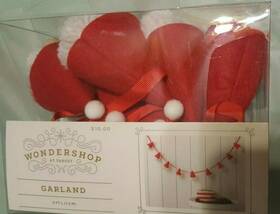 Wondershop 191908215228 Christmas Holiday Pom Santa Gnome Red White Garland 5ft