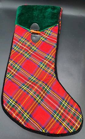 Wondershop 191908237992 Meijer 2014 Classic Red Christmas Plaid W Green Cuff Stocking