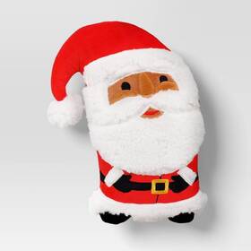 C787 Wondershop 198101697257 Santa Shaped Faux Shearling Christmas 15 Inch Throw Pillow #c787