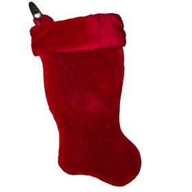 Wondershop 490510301306 Red Furry Christmas Stocking Plush Faux Fur 20 Inch Similar To Ones From The 70 S