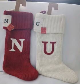 Wondershop 490510321816 Knit Monogram Letter N 20 Inch Christmas Stocking Red Home Decor