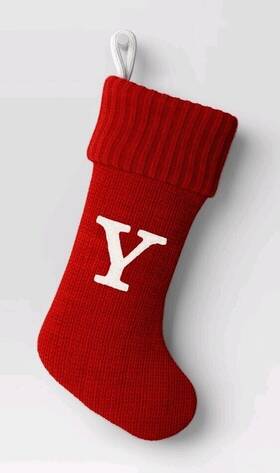 Wondershop 490510321922 Target Red Knit Christmas Stocking Letter Y Monogram 18 Inch New