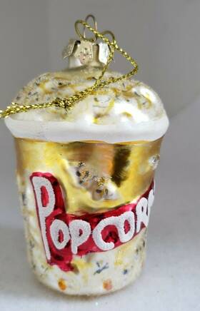 Wondershop 490510653634 Popcorn Mercury Blown Glass Ornament Hanging Gold Christmas Tree Decoration 4 In