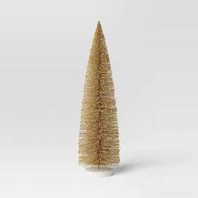 Wondershop 490511241403 Golden 36 Inch Christmas Bottle Brush Tree Sculpture -