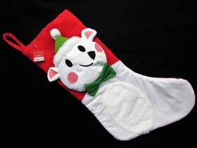 51031933 Wondershop Polar Bear Holiday Stocking Xmas Target 19 Inch Red/white