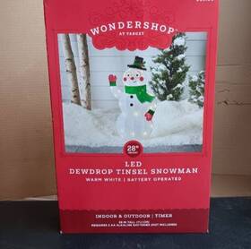 Wondershop 689720399597 Target Lit Tinsel Snowman 28 Inch Christmas Holiday