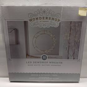 Wondershop 689720548575 Christmas 16 Inch Diameter Led Dewdrop Wreath 3 Aa Battery Operated