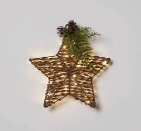 Wondershop 689720554361 Led Hanging Metal Star Faux Greenery Christmas Novelty Scupture Light
