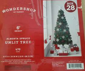 Wondershop 741895449214 6ft. Alberta Spruce Unlit Tree 470 Tips Artificial Christmas