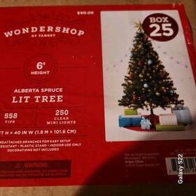 Wondershop 741895469687 6 Ft Pre Lit Artificial Christmas Tree Alberta Spruce Clear Lights