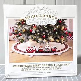 Wondershop 820290045839 Christmas Mist Series Train Set Real Steam - Led Light Plays Music