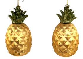 Wondershop At Target 191908654638 New 2 Glass Pineapple Christmas Ornaments 2-1/4 Inch Dia. Nwt