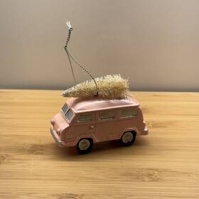 Wondershop At Target 191908902265 Pink Van Bus Rv Christmas Ornament Bottle Brush Tree Shabby Chic Vintage Style