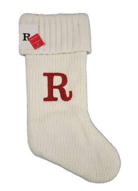 Wondershop Target 490510322011 White Knit Monogram 18 Inch Initial Letter R Christmas Stocking