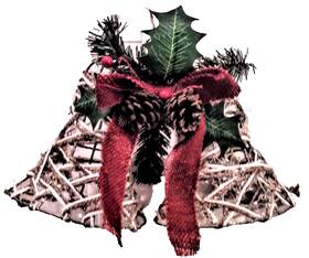 Woodland Wonder 480004069560 Nwt Double Bell Christmas Ornament Or Wall Decor-pine Cones Burlap 10.50 Inch