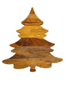 Og-cb-147 Woodlery Christmas Tree Wood Cutting Board For Kitchen Acacia Serving Charcuterie Boa