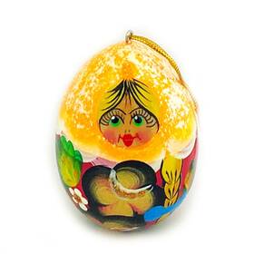 6757-y World-faith Wooden Matreshka Christmas Ornament Decor 3 Inch X2