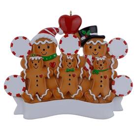 Worldwide 714046718378 Family Of 5 Gingerbread Christmas Ornament Personalized Keepsake Gi