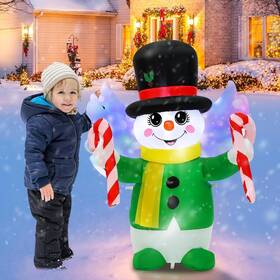 Cq-4tsxrtg Wortade 4 Ft Christmas Inflatables Snowman Angel Outdoor Decorations Blow Up Yard Decor