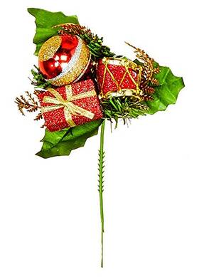 Worth Imports 608646120160 Red Drum Ball Gift Pine Fern Xmas Pk Set Of 12 Piece