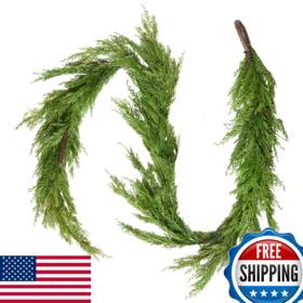 B07ryb8hg1 Worth Imports 6ft Artificial Evergreen Cedar Garland Christmas Holiday Decor