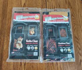 Wow Windows 854236001108 Two Christmas Wowindow Posters New Sealed Santa Claus And Tree
