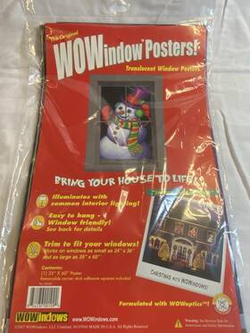 Wowindows 854236001085 New Open Wowindow Poster Christmas Translucent Window Decor Snowman