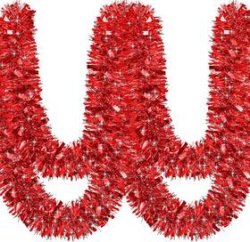 Yh031 Wowscan 50ft Christmas Tinsel Garland Red Xmas Tree Decorations Valentine