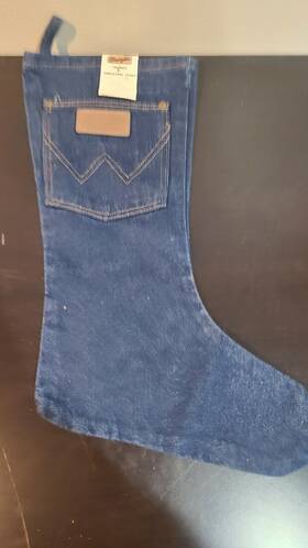 Wrangler 084084415615 Nwt Denim Blue Western Christmas Holiday Stocking - New