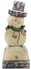 Wtj104l Alpine Wooden Snowman Statue 821559629326