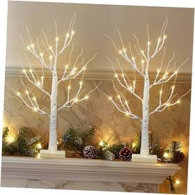 Wxtus-sd-001 Wxt Christmas Decorations Indoor 2 Pack Ft Lighted Birch Tree With Led White