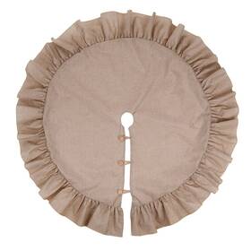 X.sem 757490928276 48ftft Jute Burlap Christmas Tree Skirt With Ruffled Border Holiday Collection Or