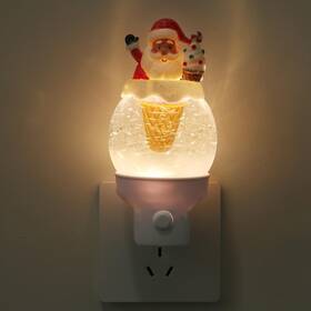 Xqus-0032 Xanqinluma Christmas Santa Night Light Plug Into Wall Glitter Water Nightlight With Usb/