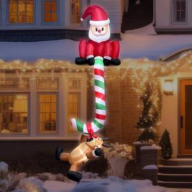 Cvs-cs-023 Xasive 8ft Tall Hanging Santa With Reindeer Christmas Inflatable Led Light New In Box