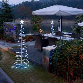 X-lst-11-001-0001 Xcceries 5 Ft Led Christmas Spiral Tree Light Cool White Xmas Holiday New Year Battery