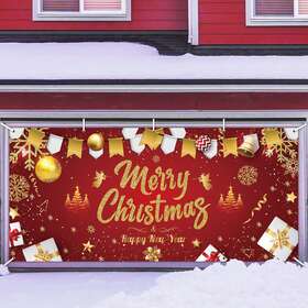 Wb69 Xczd 6 X 13 Ft Christmas New Year Garage Door Cover Backdrop Decorations - Glitter