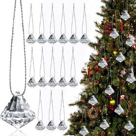 Xeehwb 735133452227 100 Pcs Crystal Ball Acrylic Christmas Tree Ornaments Clear Hanging